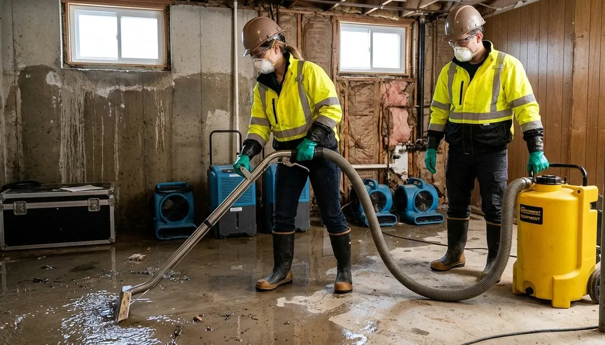 Basement flood cleanup in Greensboro, NC by water damage restoration pros