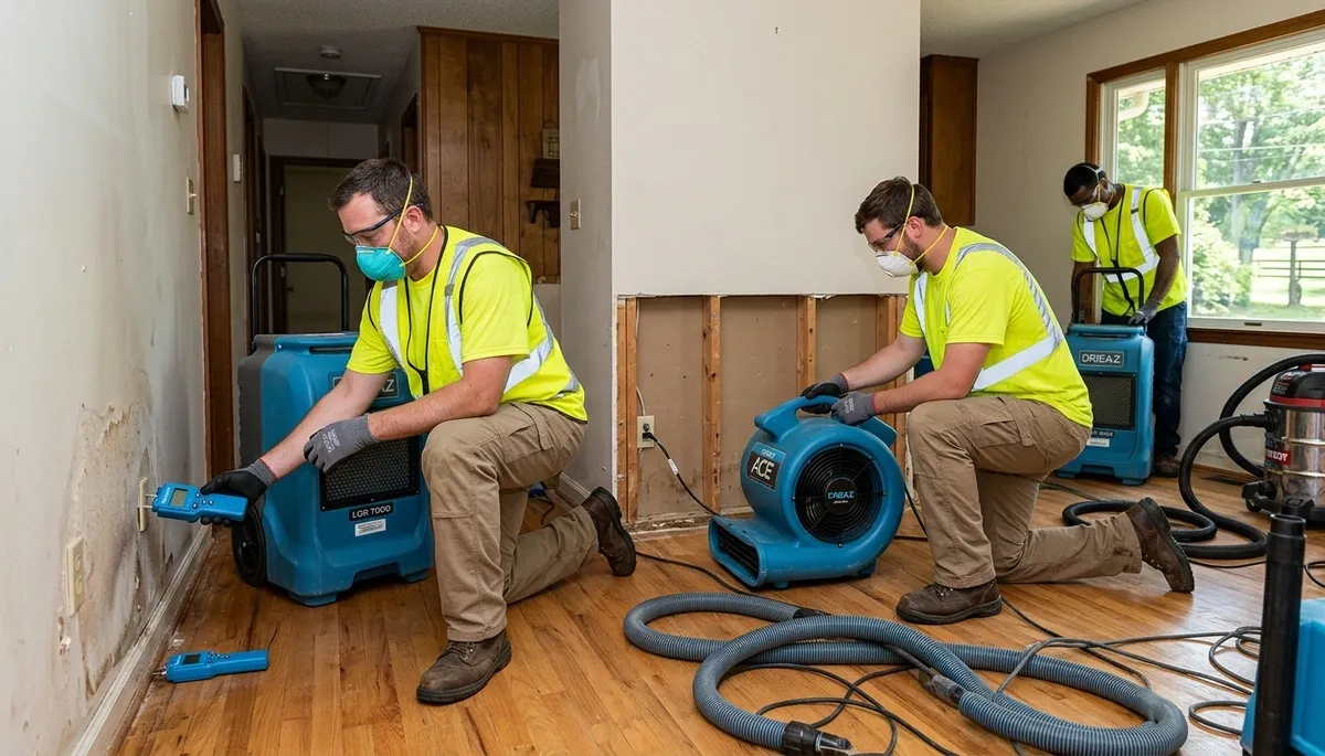 Water damage restoration team serving Greensboro, NC with emergency cleanup and repair services