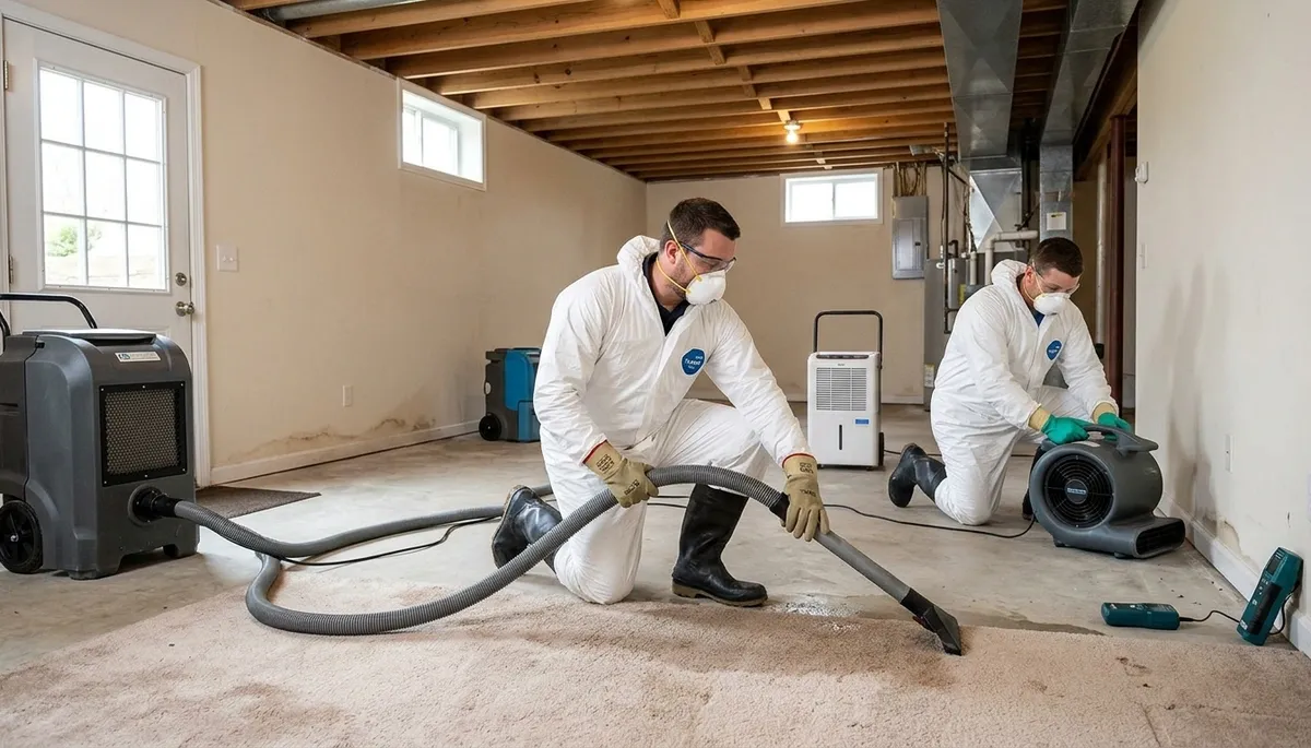 Water damage restoration team serving Greensboro, NC in a professional cleanup service setting