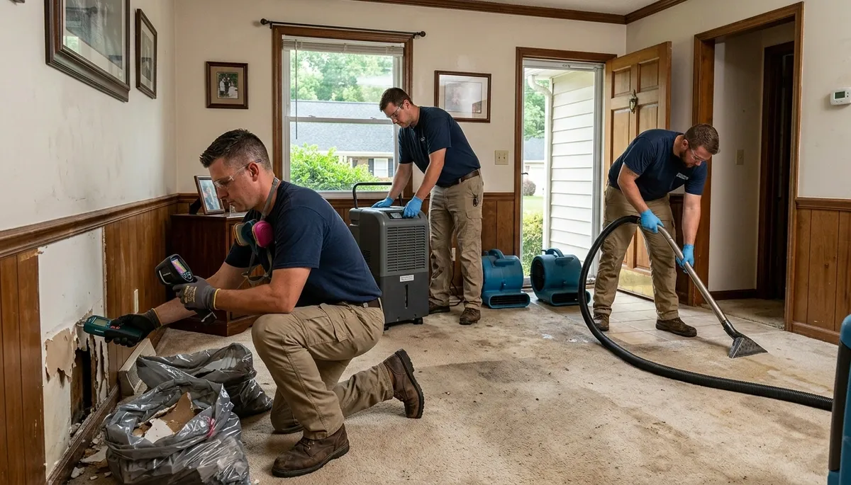 Water damage restoration team serving Greensboro, NC for emergency cleanup and repairs