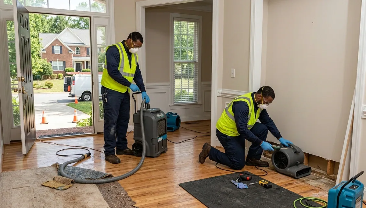 Water damage restoration team serving Greensboro, NC area homes and businesses
