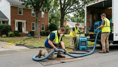 Water damage restoration team in Greensboro, NC providing emergency water removal and drying services