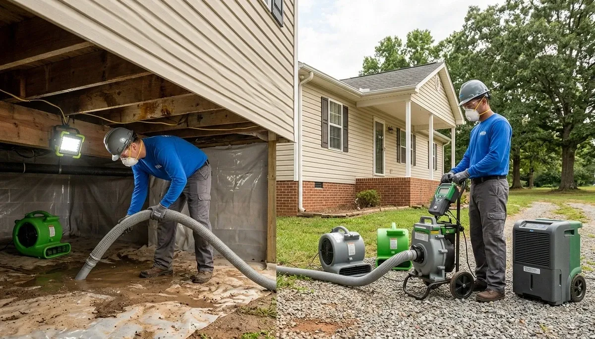 Water damage restoration team serving Greensboro, NC for emergency cleanup and repair