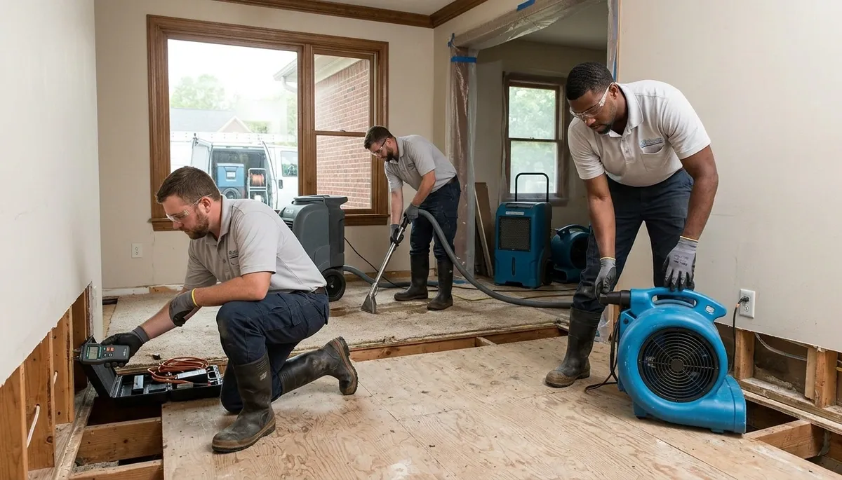 Water damage restoration team serving Greensboro, NC for fast emergency cleanup and repairs