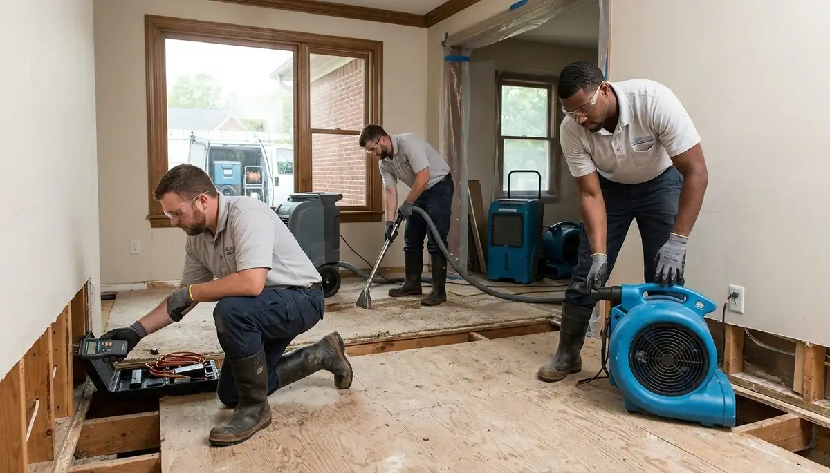 Water damage restoration team serving Greensboro, NC for fast emergency cleanup and repairs