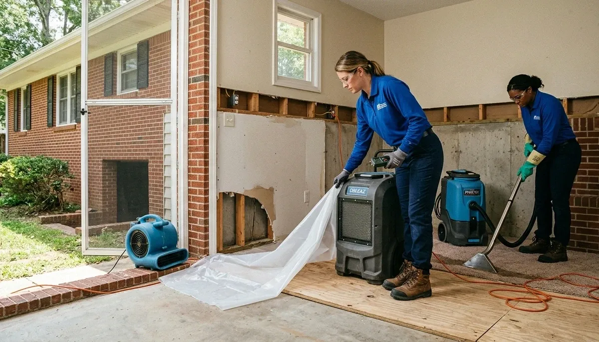 Water damage restoration team in Greensboro, NC serving residential and commercial properties