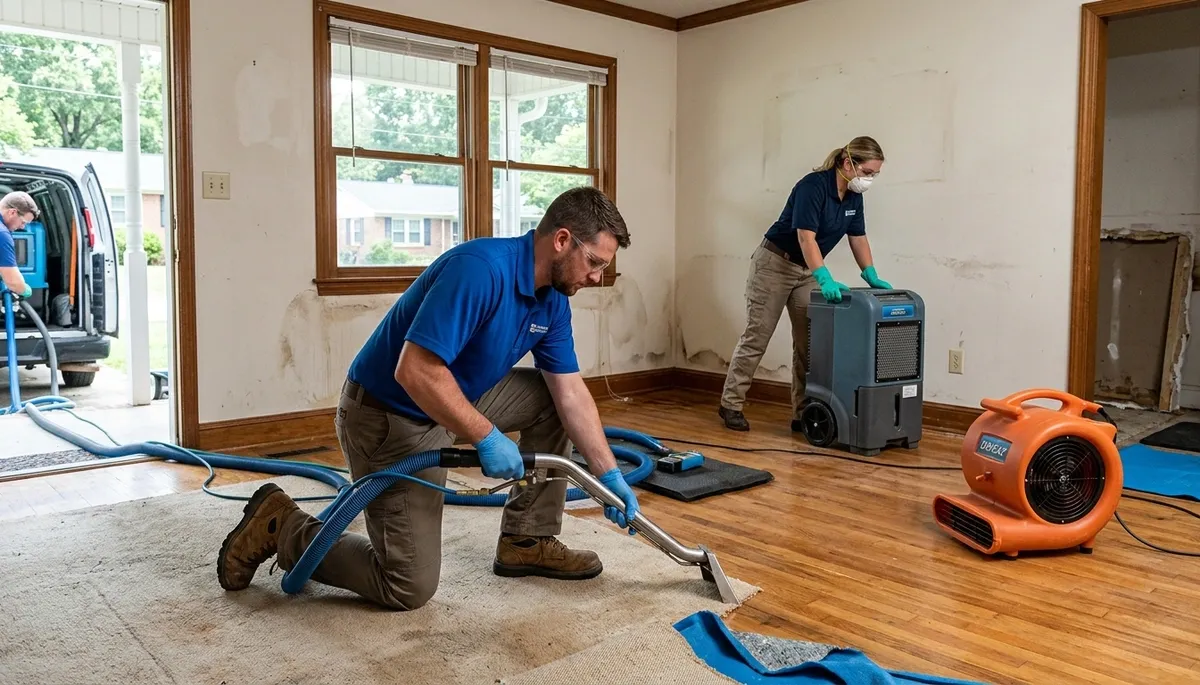 Water damage restoration team serving Greensboro, NC for fast cleanup and repairs