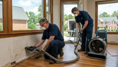 Water damage restoration team in Greensboro, NC handling emergency cleanup and drying services