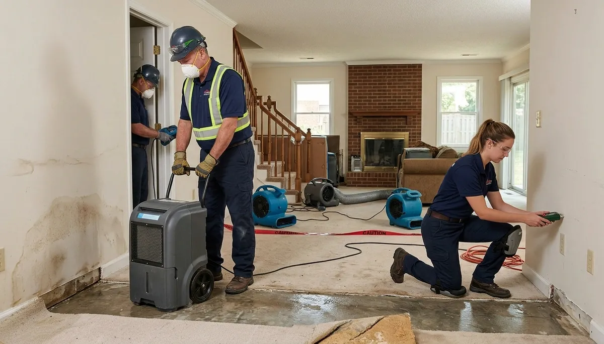 Water damage restoration team serving Greensboro, NC for emergency cleanup and drying
